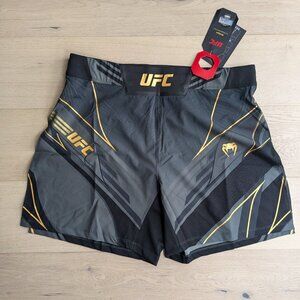 NEW UFC Venum Authentic fight night men's black gold gladiator shorts large